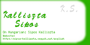 kalliszta sipos business card